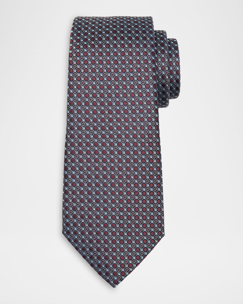 Men's Geometric Woven Silk Jacquard Tie 1