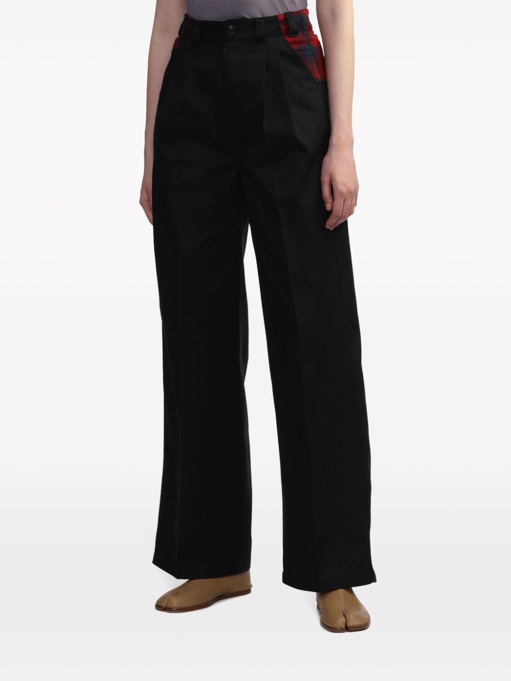 panelled wide-leg trousers - 3