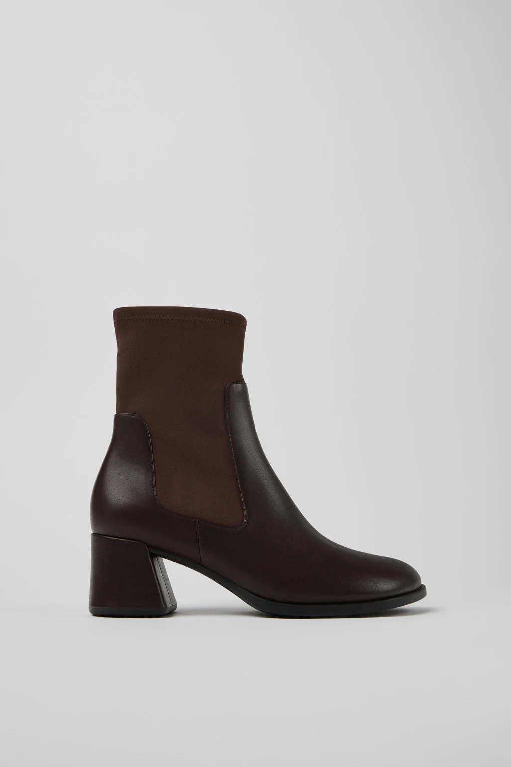 Kora Brown Leather and Textile Ankle Boots for Women. - 1
