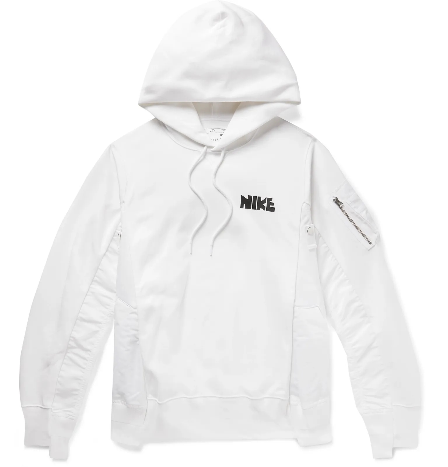 + Sacai NRG Panelled Logo-Print Cotton-Blend Jersey and Shell Hoodie - 1