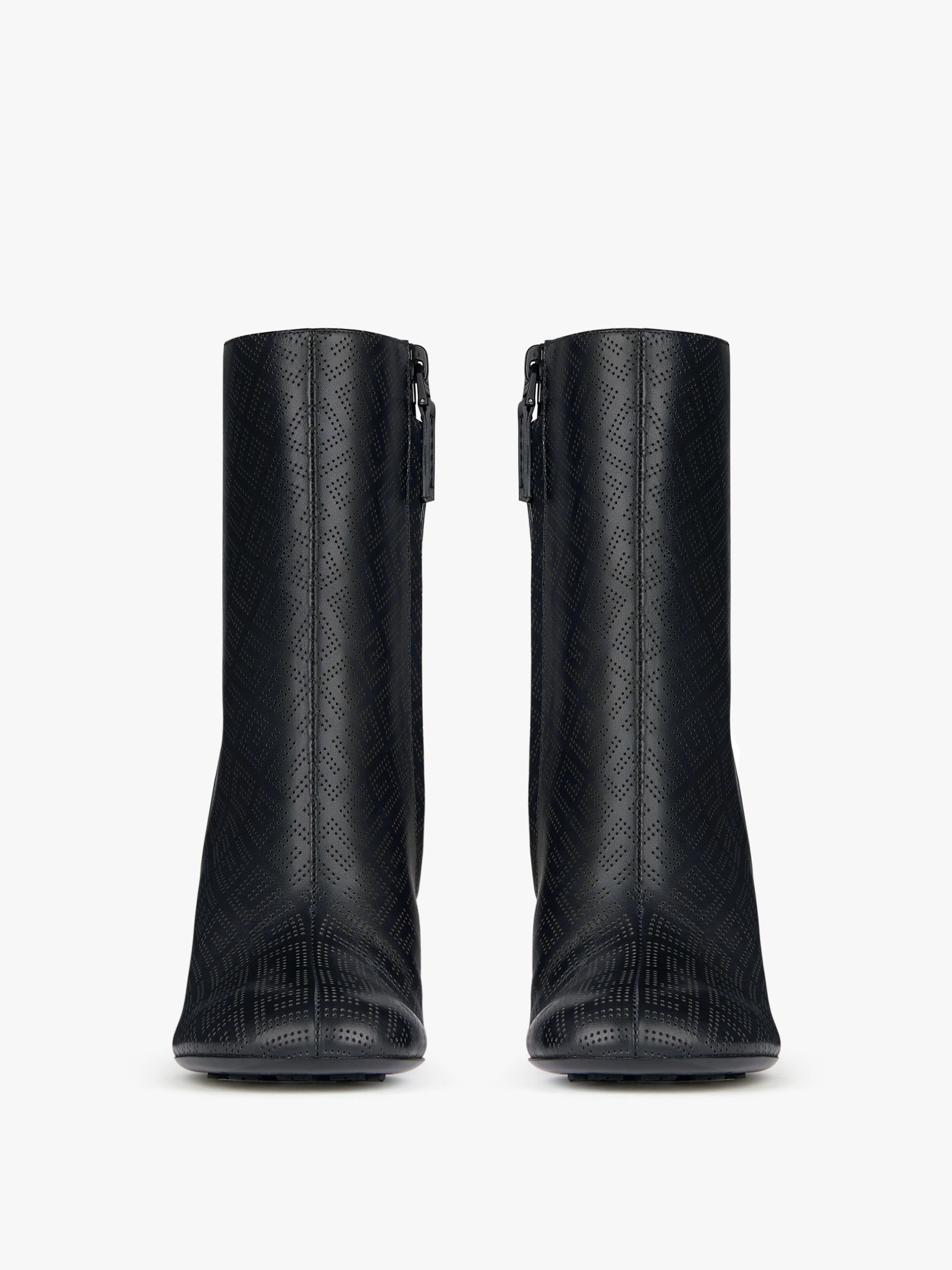 BOOTS IN PERFORATED LEATHER WITH G CUBE HEEL - 2