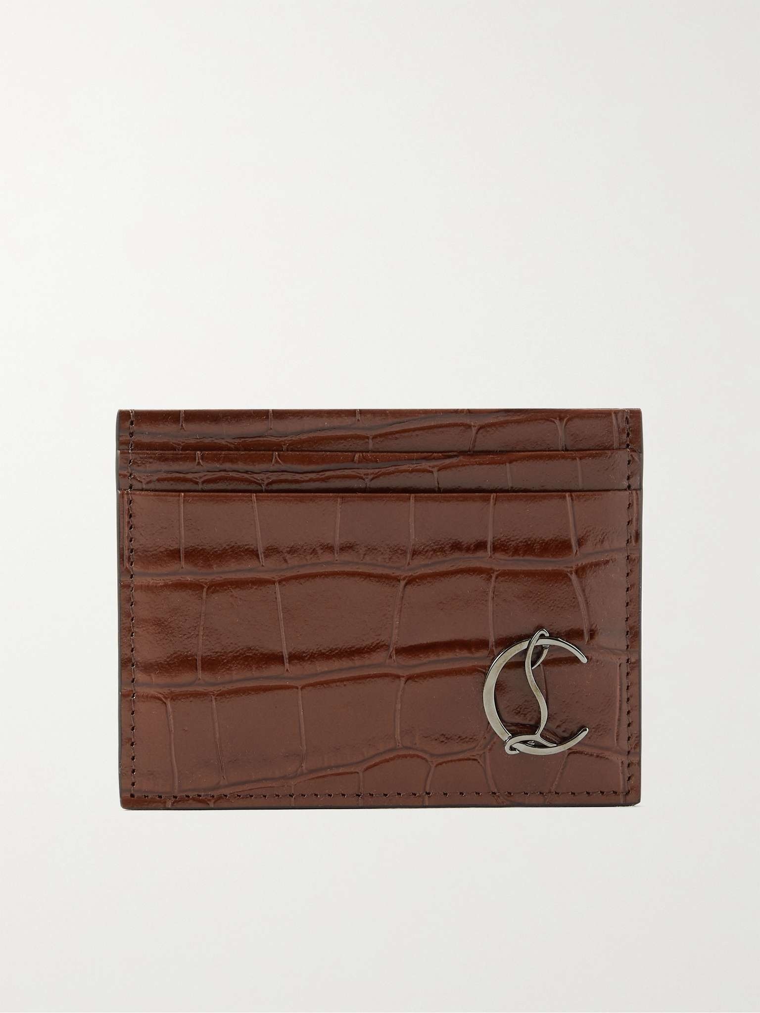 Croc-Effect Leather Cardholder - 1