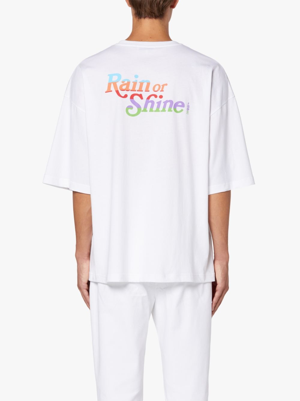 RAIN OR SHINE WHITE COTTON DROP SHOULDER T-SHIRT | GJM-216 - 4