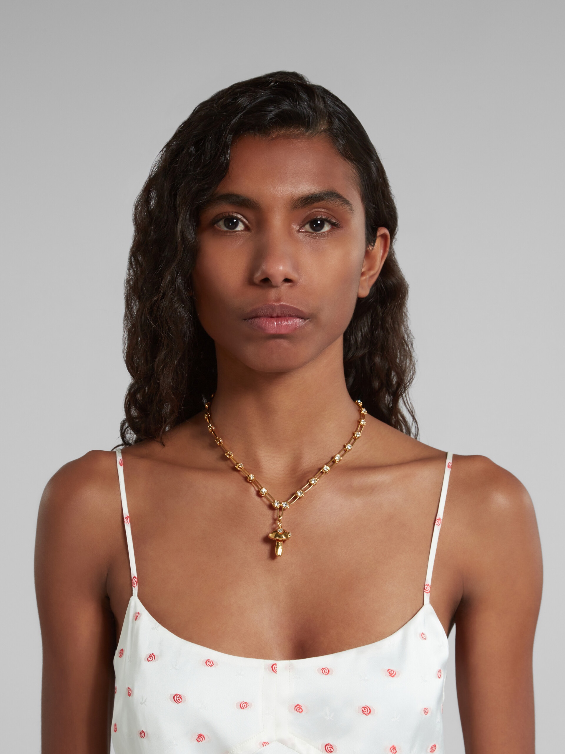 CHAIN NECKLACE WITH MUSHROOM CHARM - 2