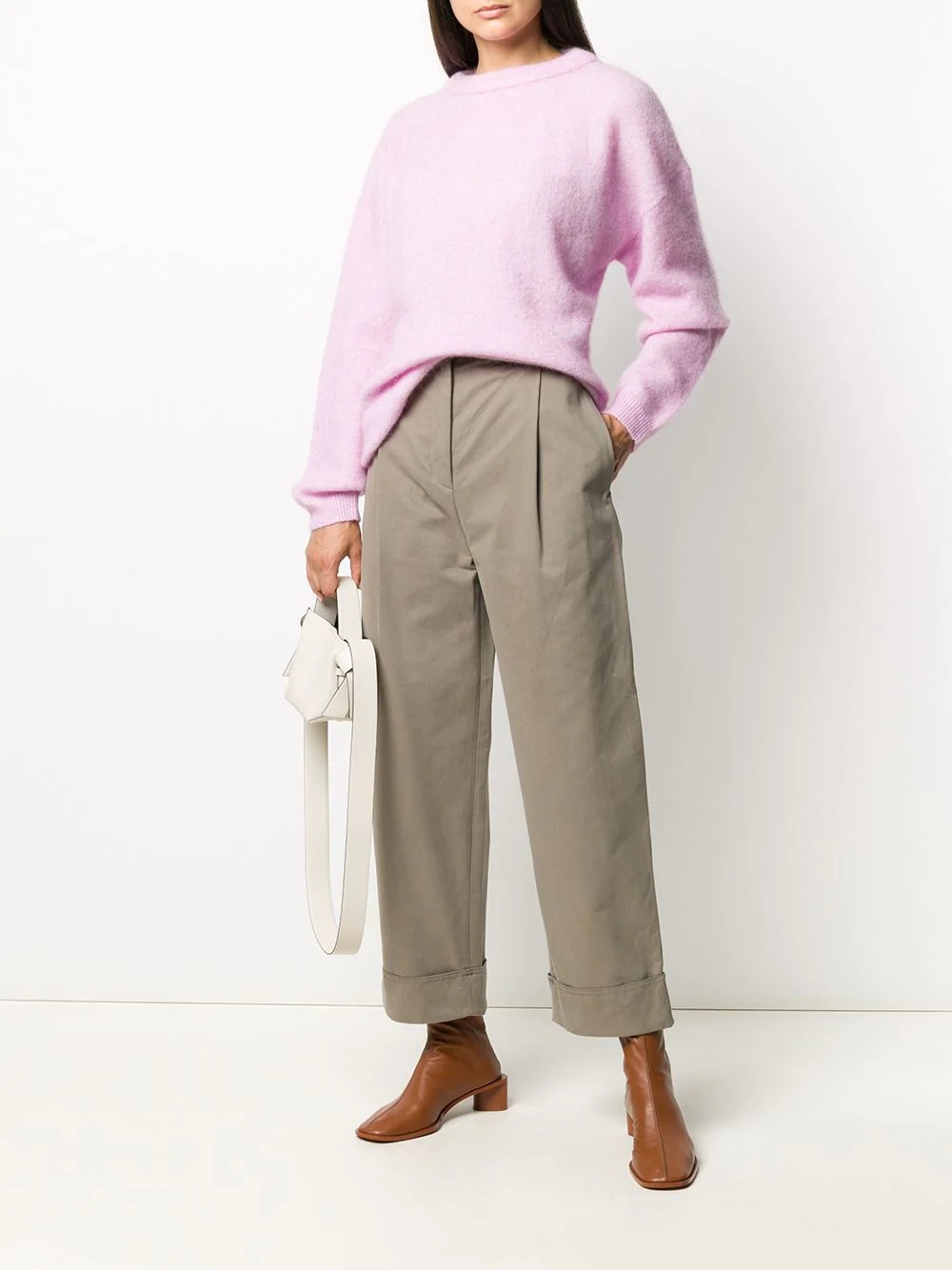 cropped straight-leg trousers - 2