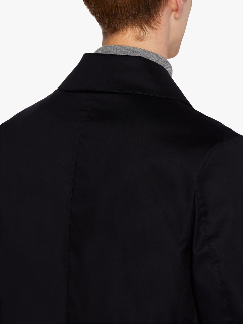 CAMBRIDGE HOOD BLACK RAINTEC COTTON COAT | GMC-111 5