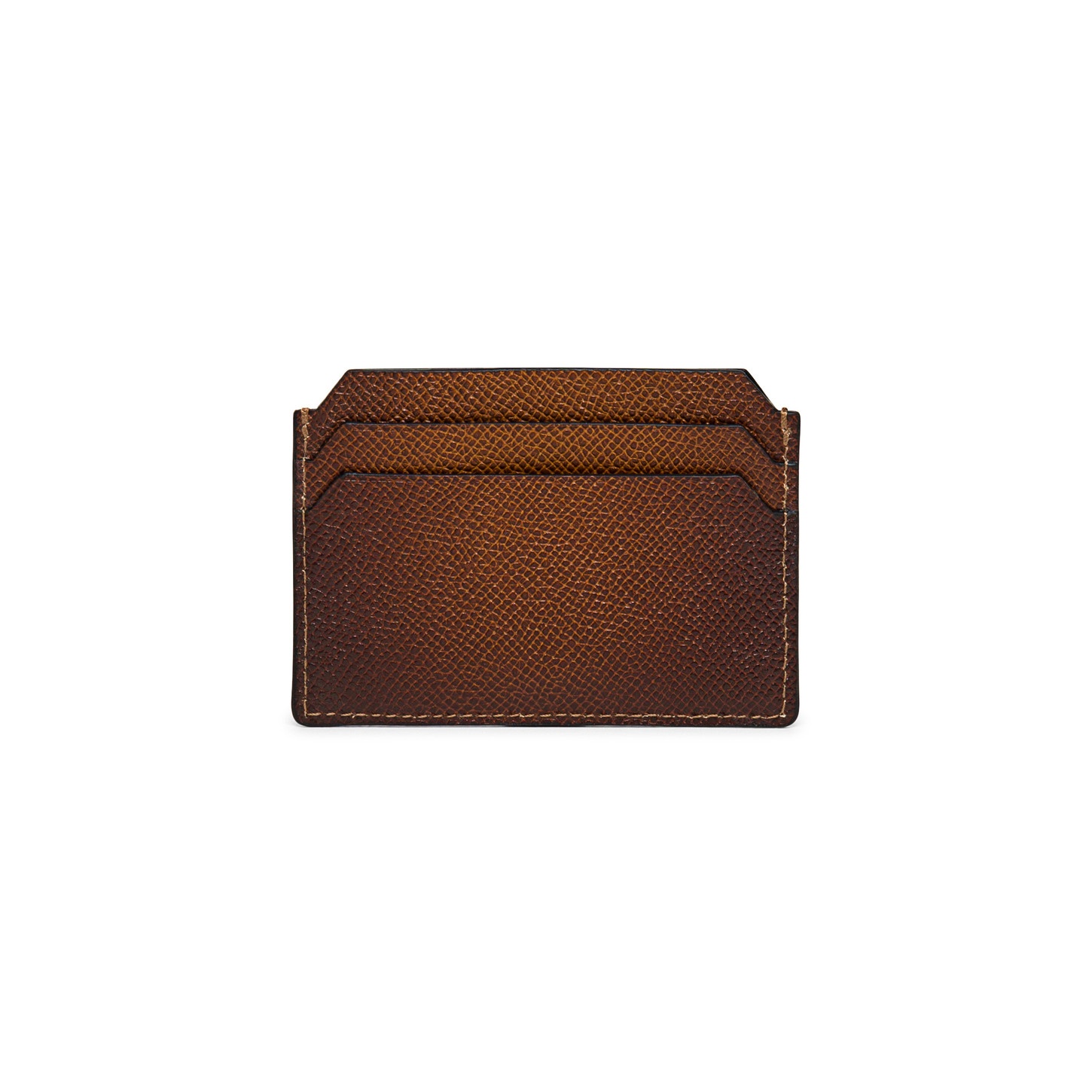Brown saffiano leather credit card holder - 2