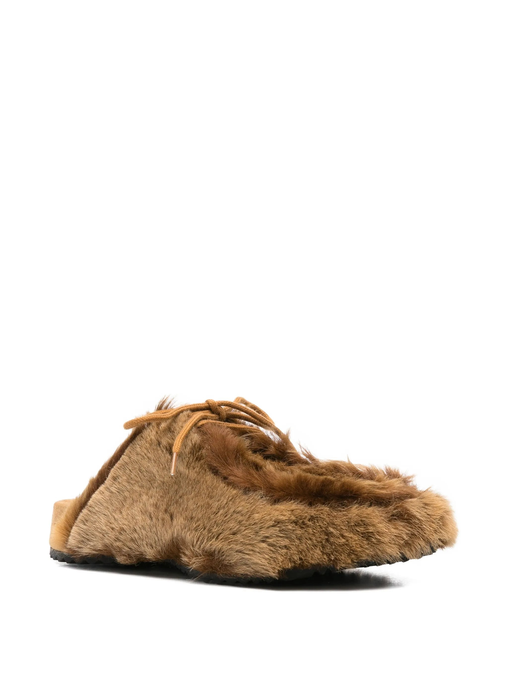 Dries Van Noten Fur-trimmed Lace-up Sandals - 2