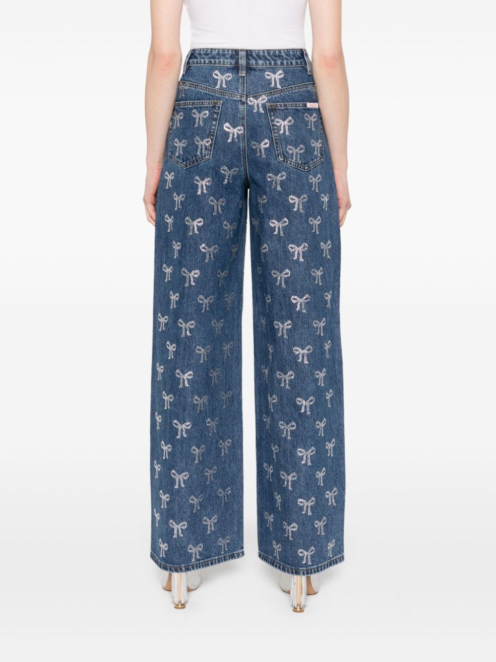 rhinestone bow jeans - 4