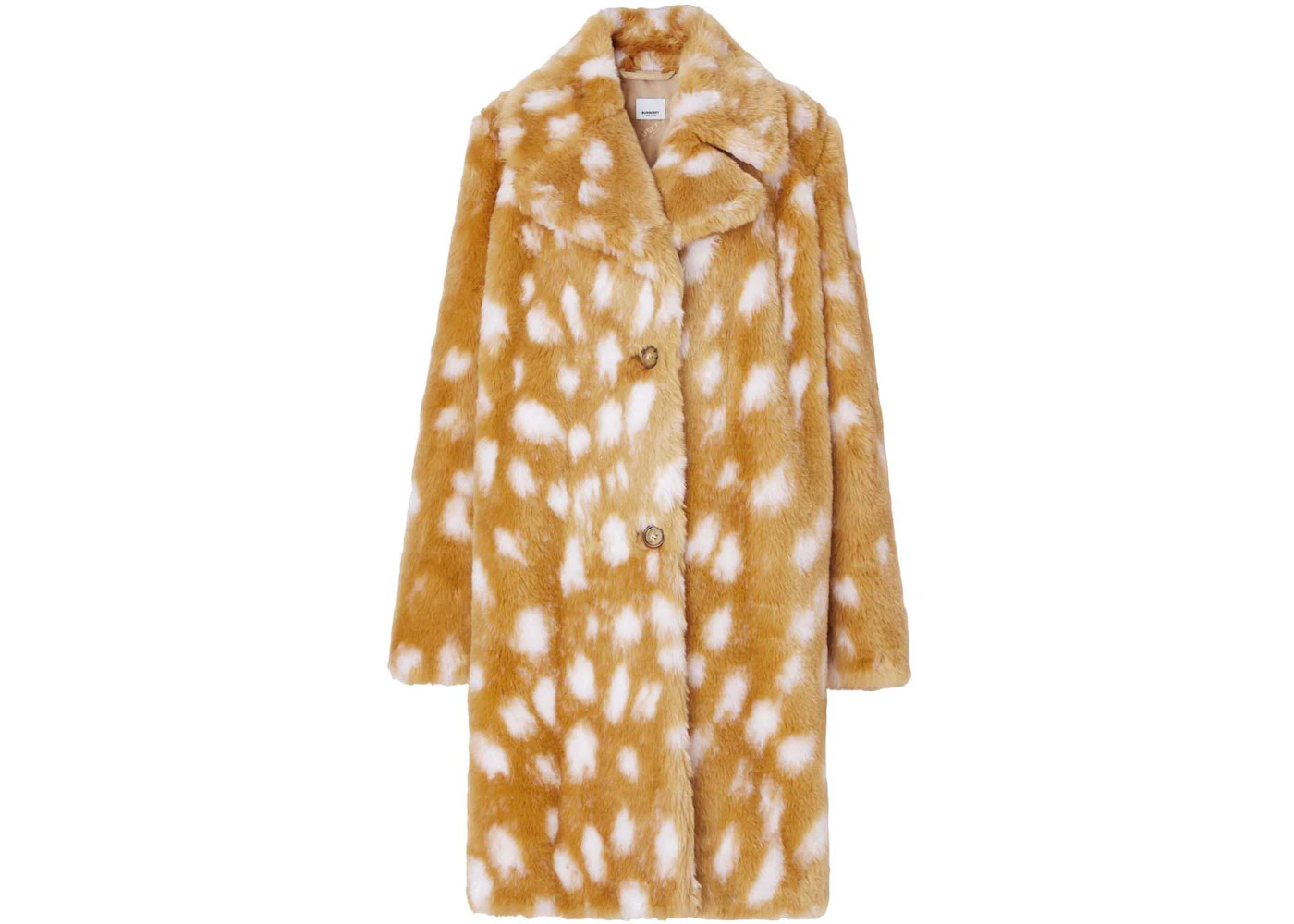 Burberry Deer Print Faux Fur Coat Brown - 1