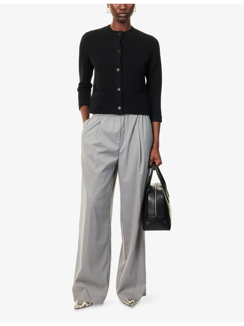 Vince Crop Round-Neck Knitted Cardigan outlook