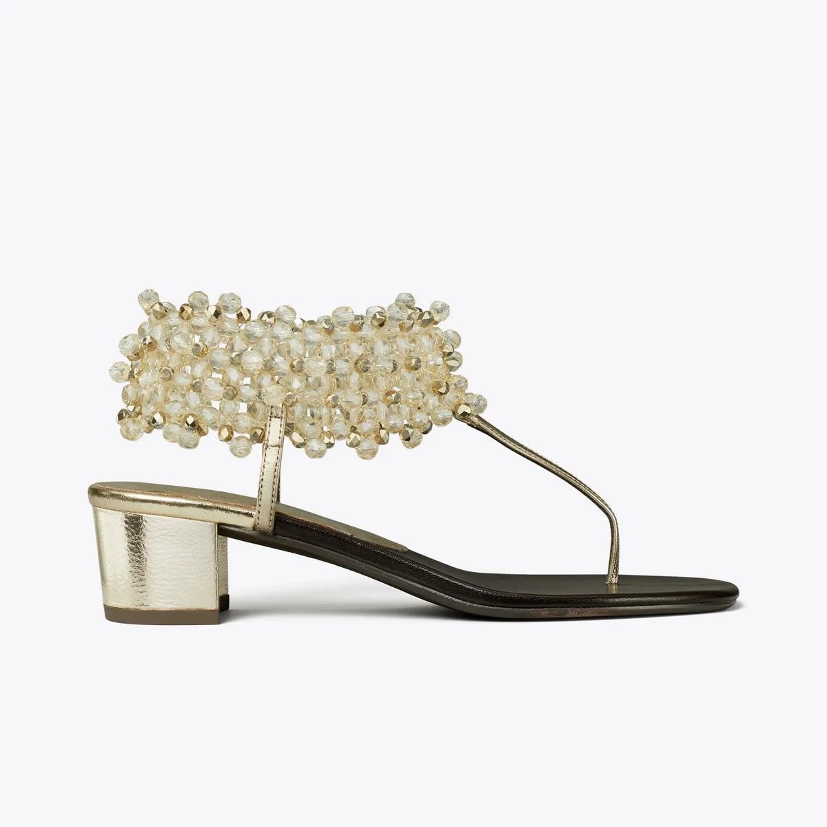 Beaded Heeled Sandal - 1