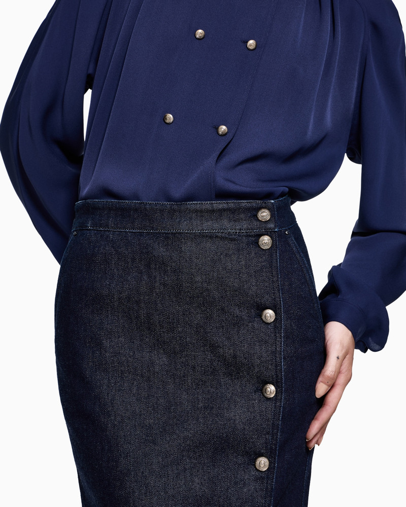 DENIM COLLECTION MIDI SKIRT IN STRETCH DENIM 5