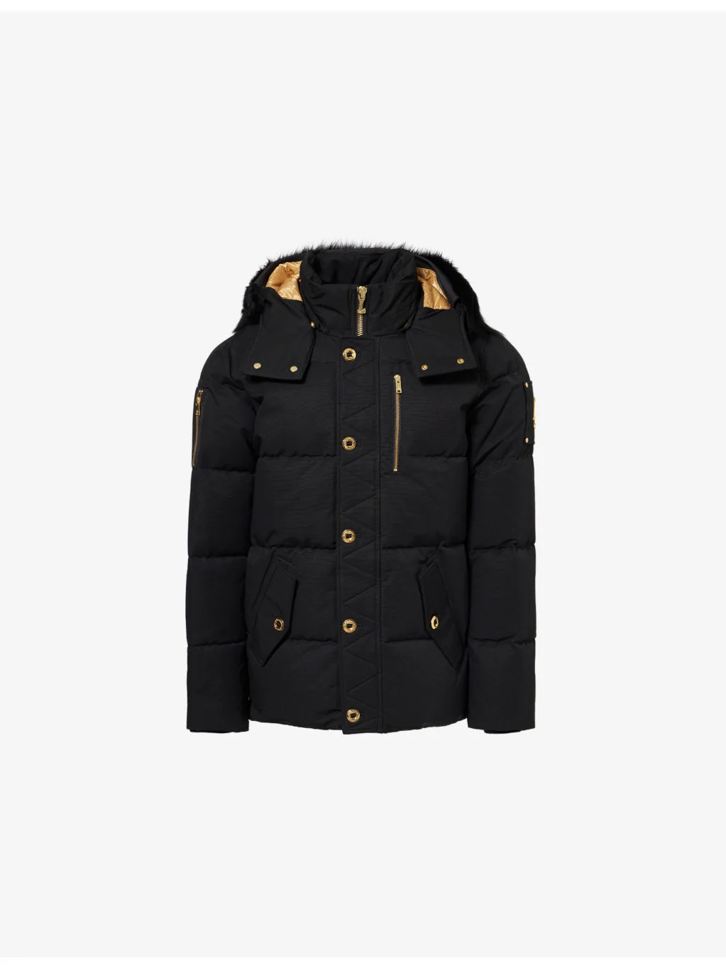 Gold 3Q Hooded Cotton-Blend Down Jacket - 1
