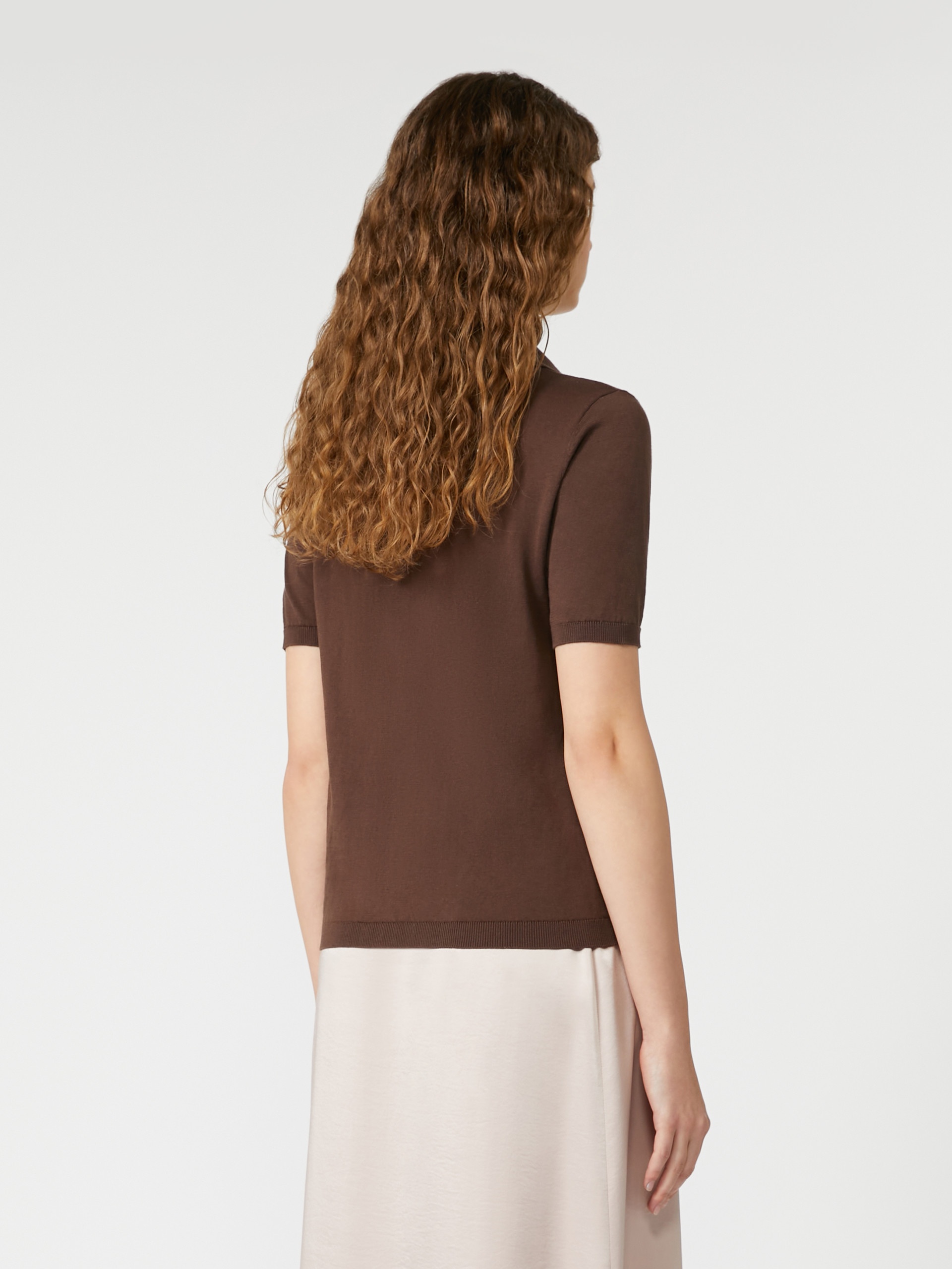 RONCOLO Silk and cotton polo T-shirt - 4