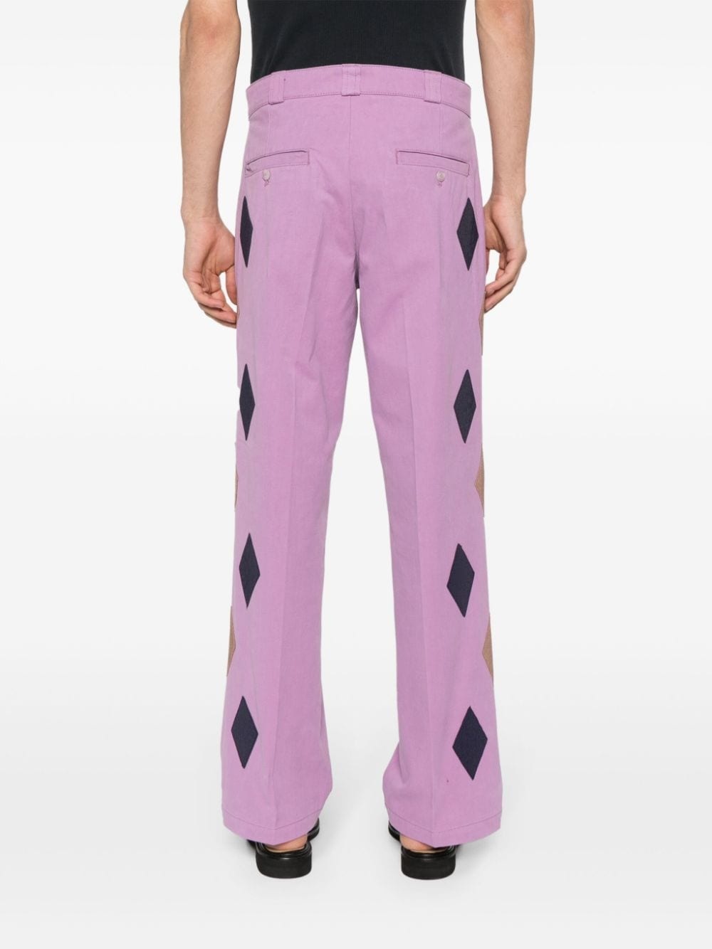 bead-embellished straight trousers - 4
