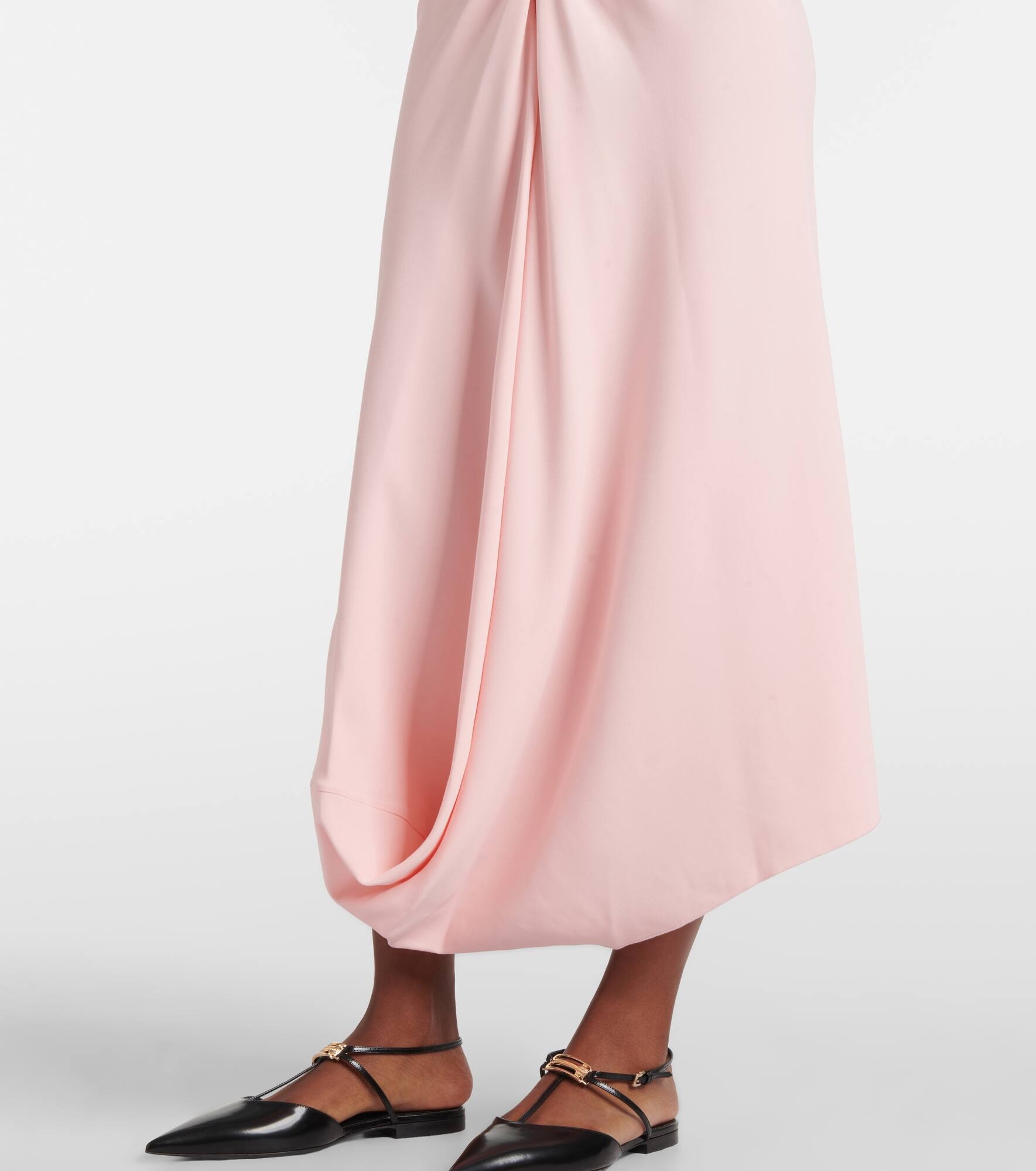 Scarf-detail open-back crêpe midi dress - 6