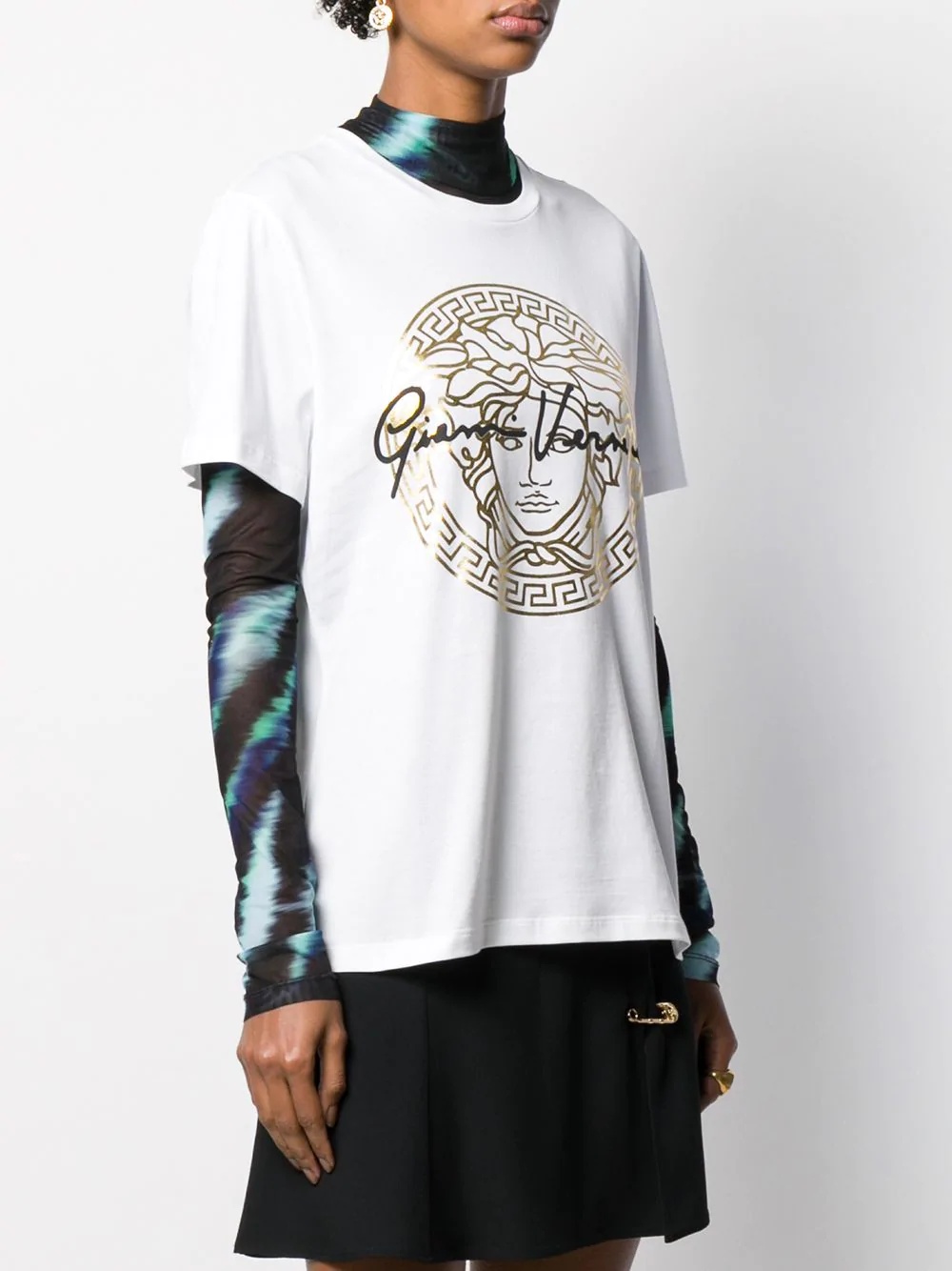 metallic Medusa print T-shirt - 3