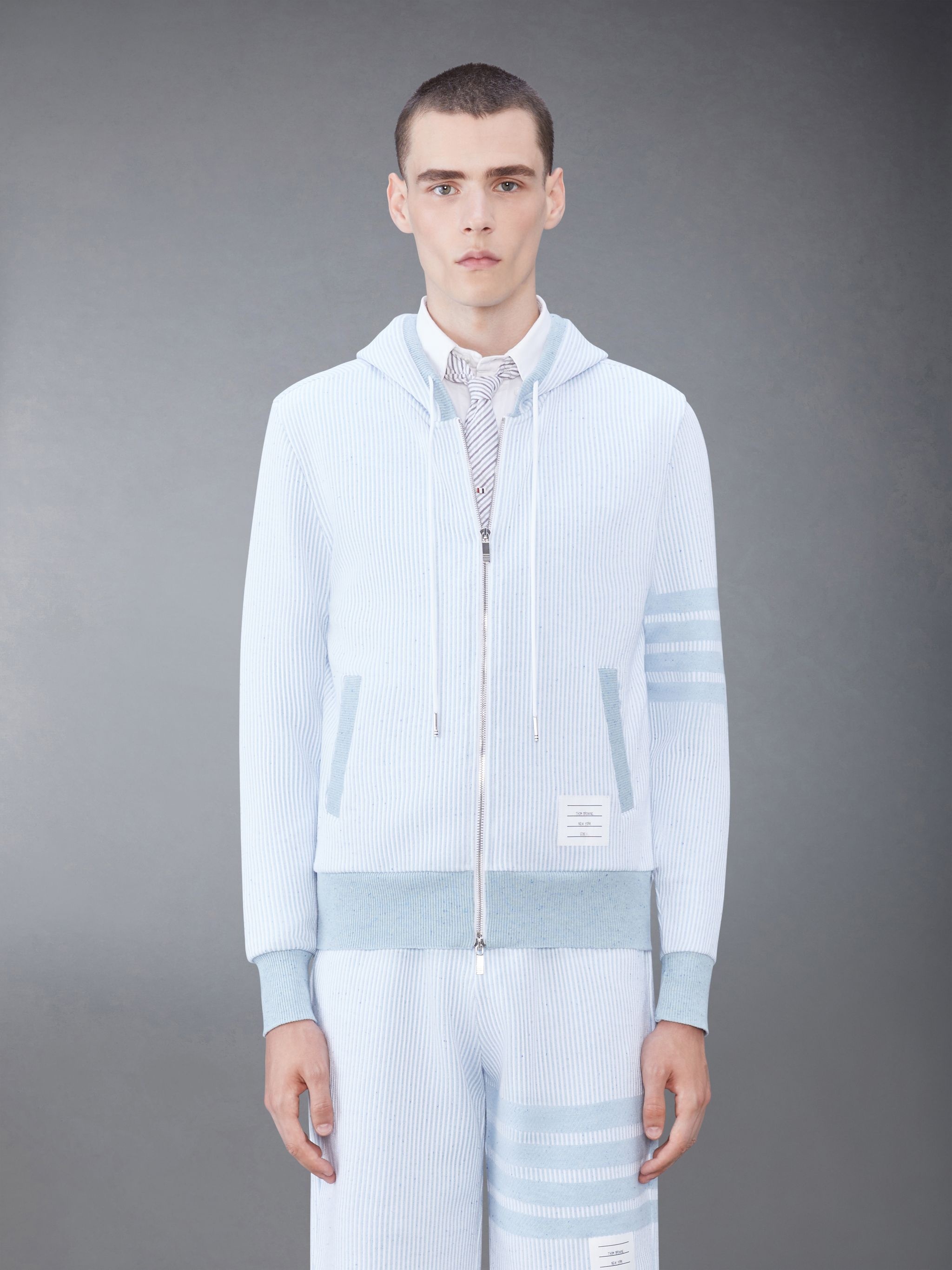 Thom browne white hoodie deals