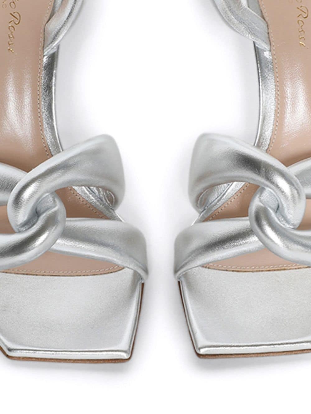 metallic leather sandals - 2