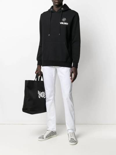 PHILIPP PLEIN logo-patch cotton hoodie outlook