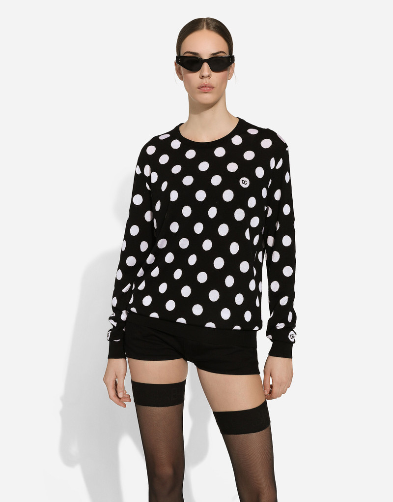 Wool and silk sweater with polka-dot inlay 4