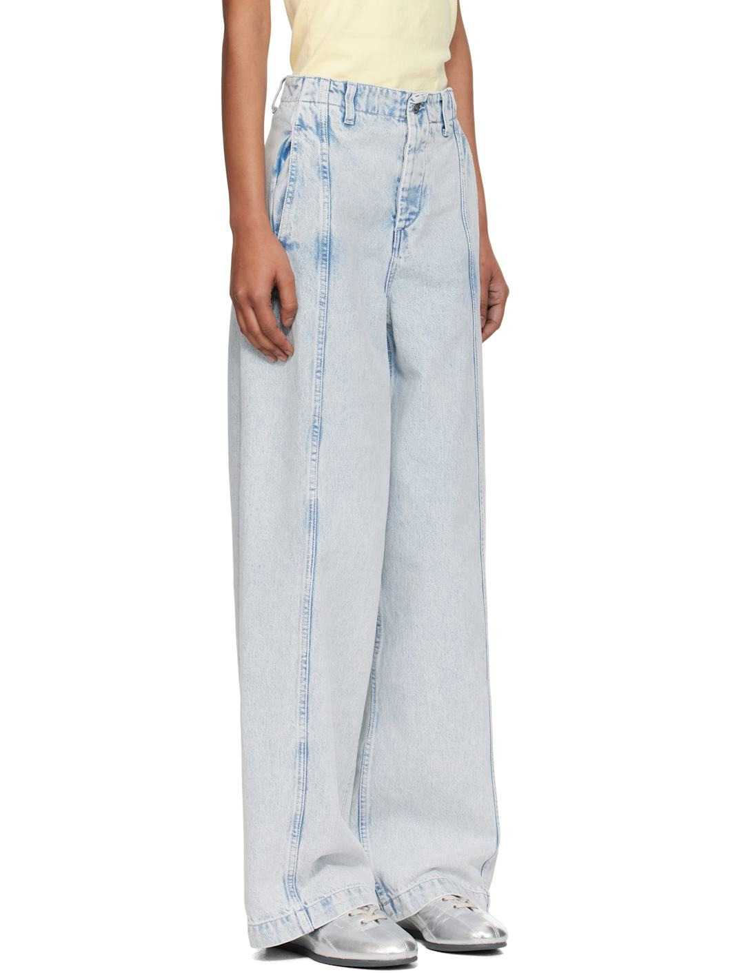 Blue Displaced Seam Jeans - 2