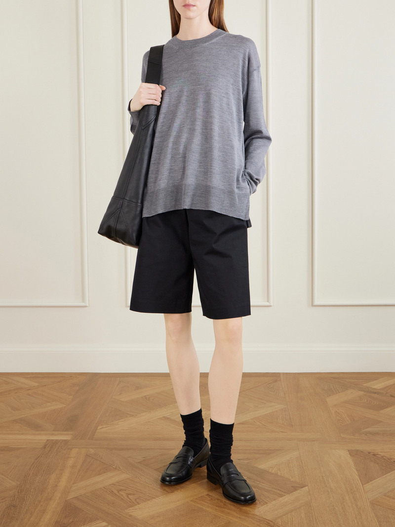 AMI Paris Knitted Wool And Silk-blend Sweater outlook