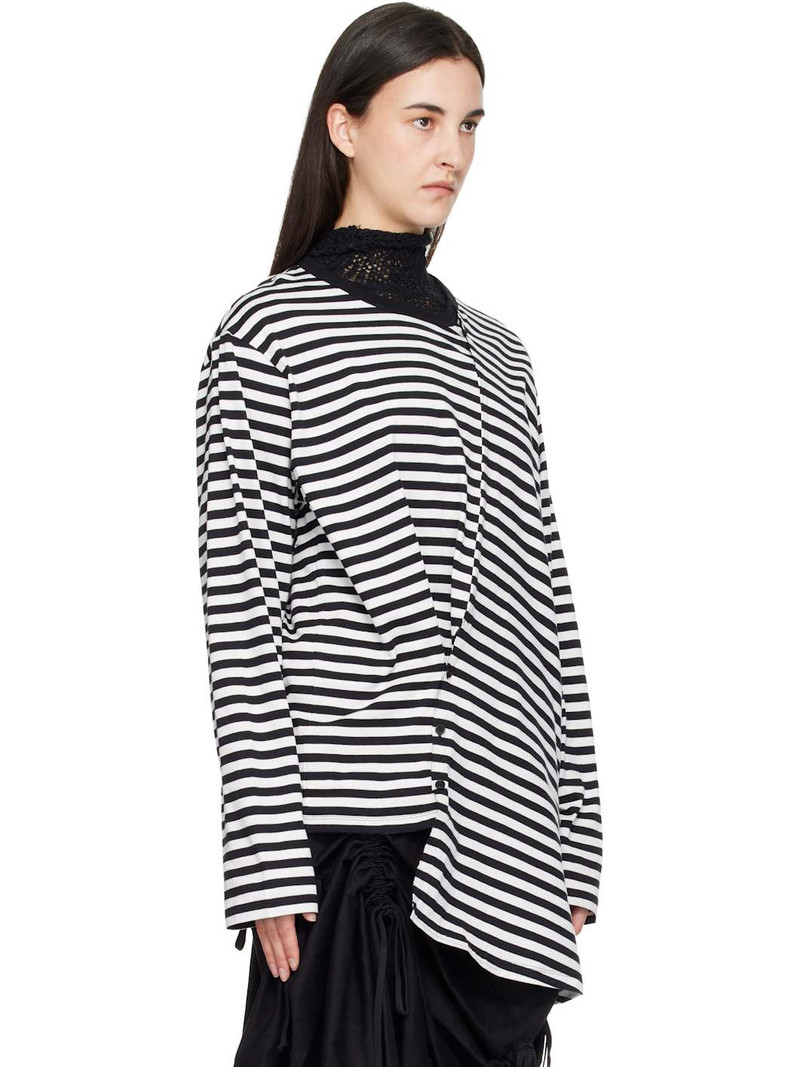 Black & White Paneled Long Sleeve T-shirt 2