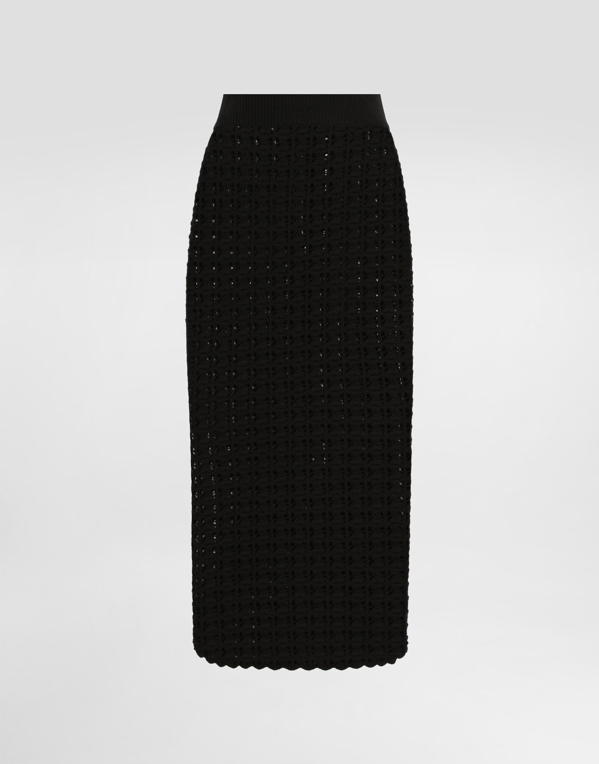 Cotton jacquard palazzo pants with floral print - 1