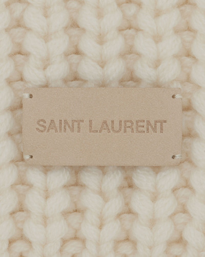 SAINT LAURENT knit signature scarf in cashmere outlook