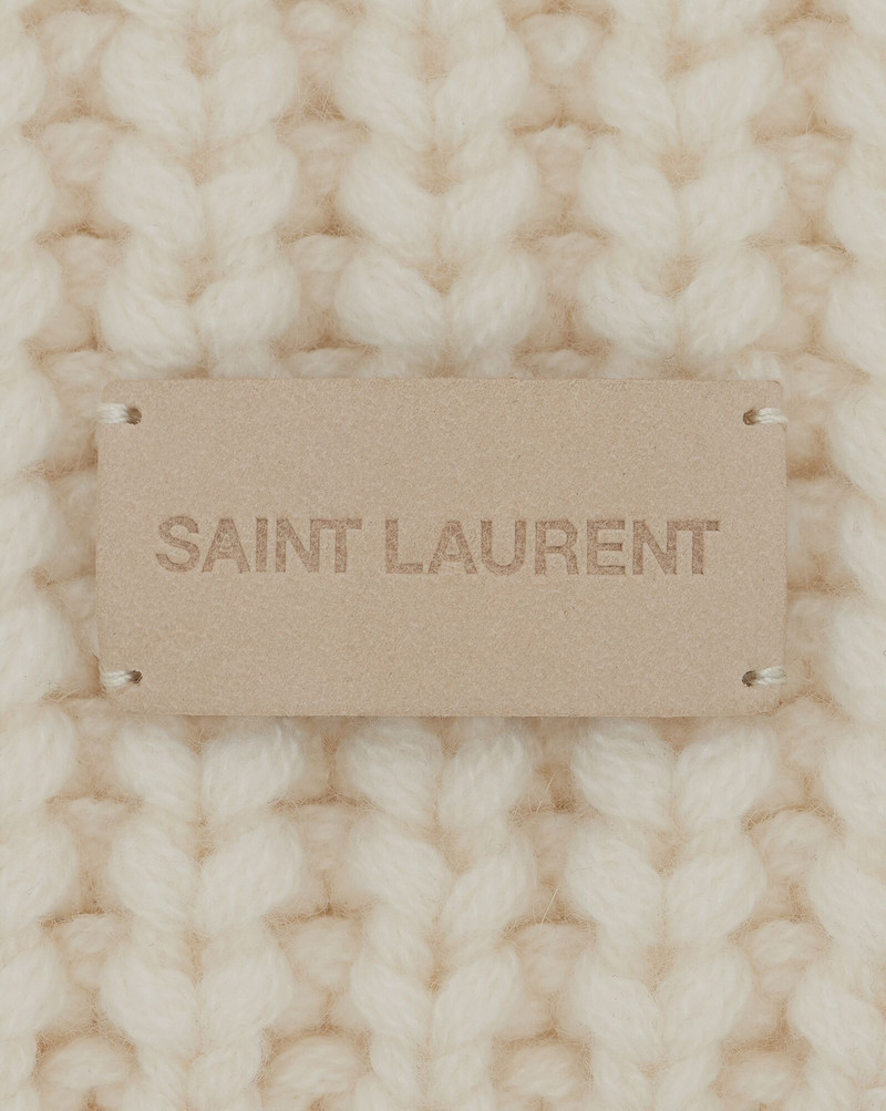 SAINT LAURENT knit signature scarf in cashmere outlook