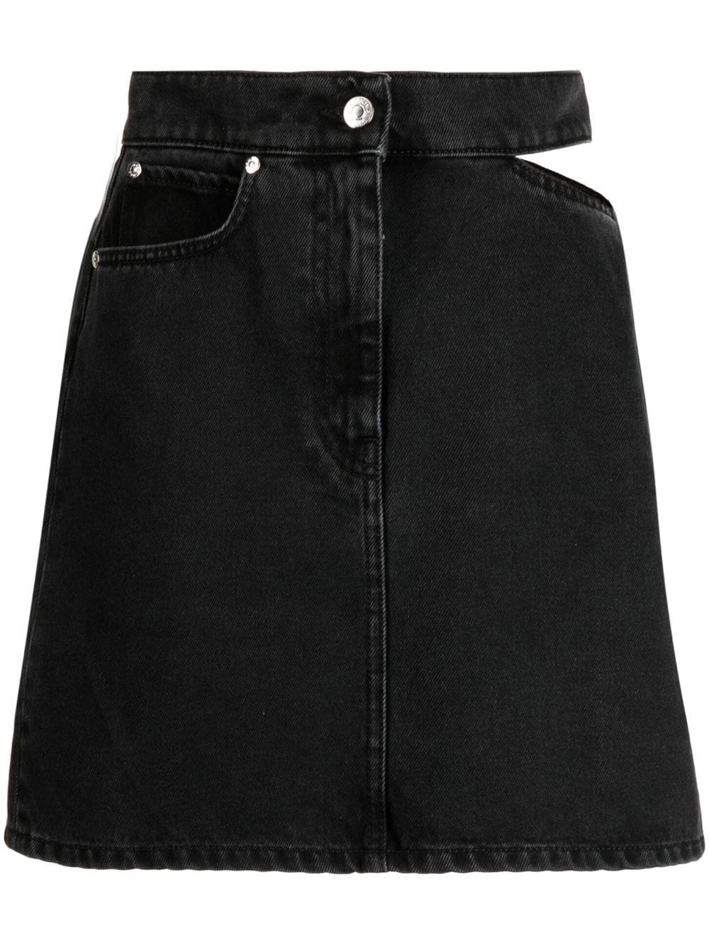 cut-out denim mini skirt - 1