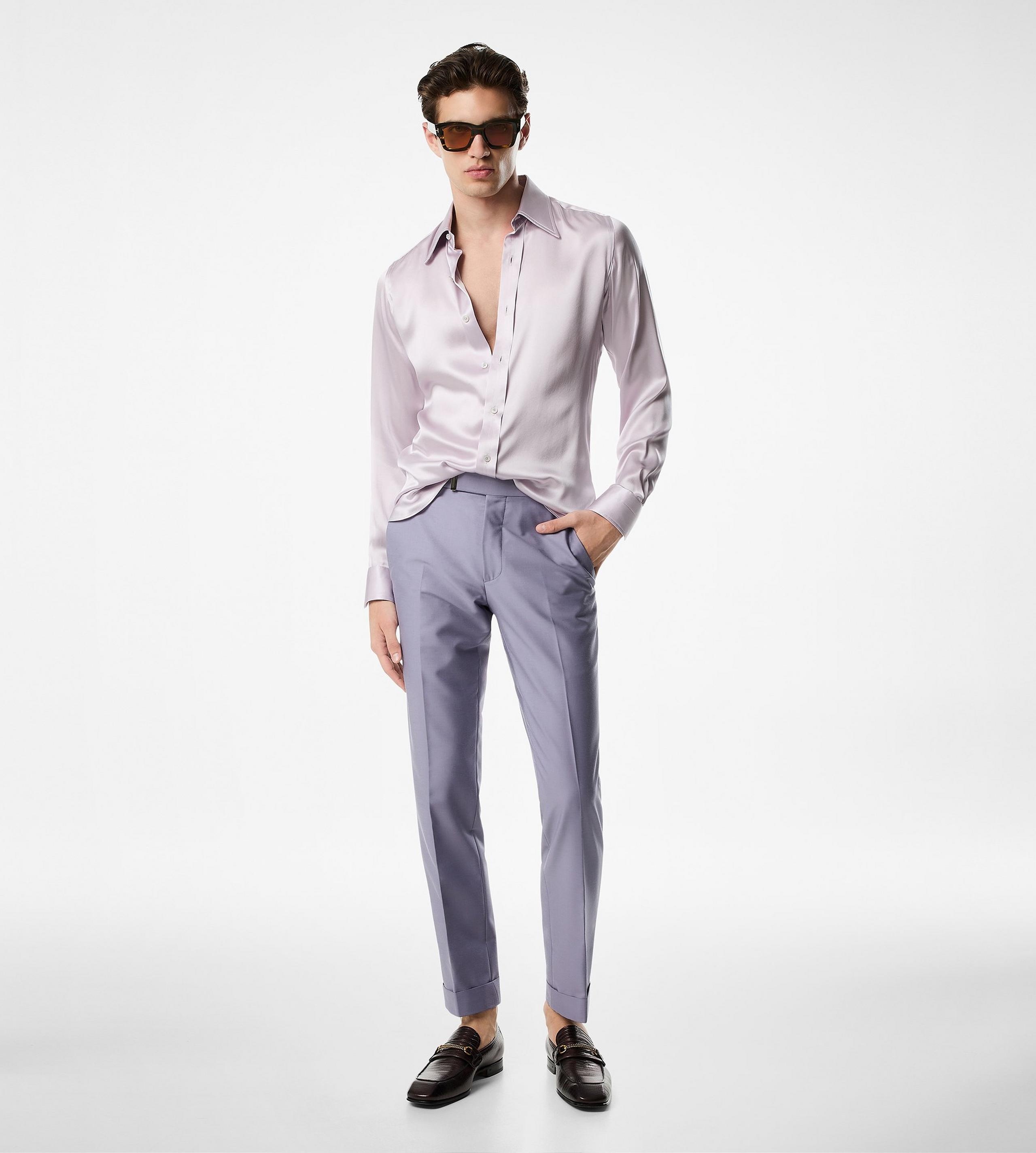 SILK CHARMEUSE SLIM FIT SHIRT - 2