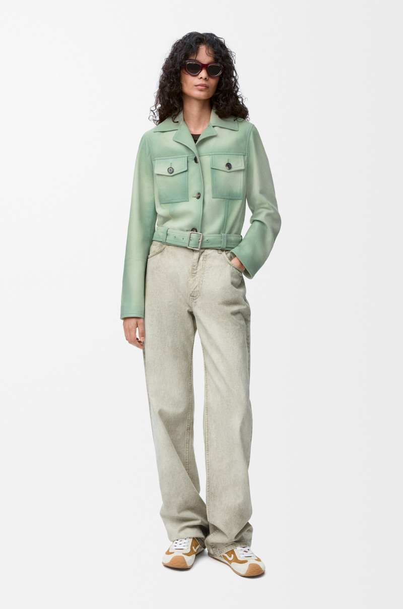 Loewe Cropped jacket in suede lambskin outlook