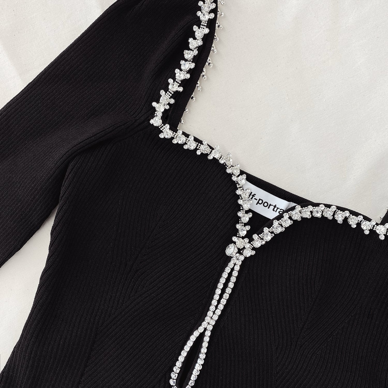 Black Knit Diamante Top - 4