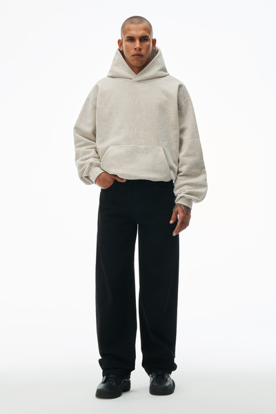 Alexander Wang hooded sweatshirt in flocked terry with logo flag tag outlook
