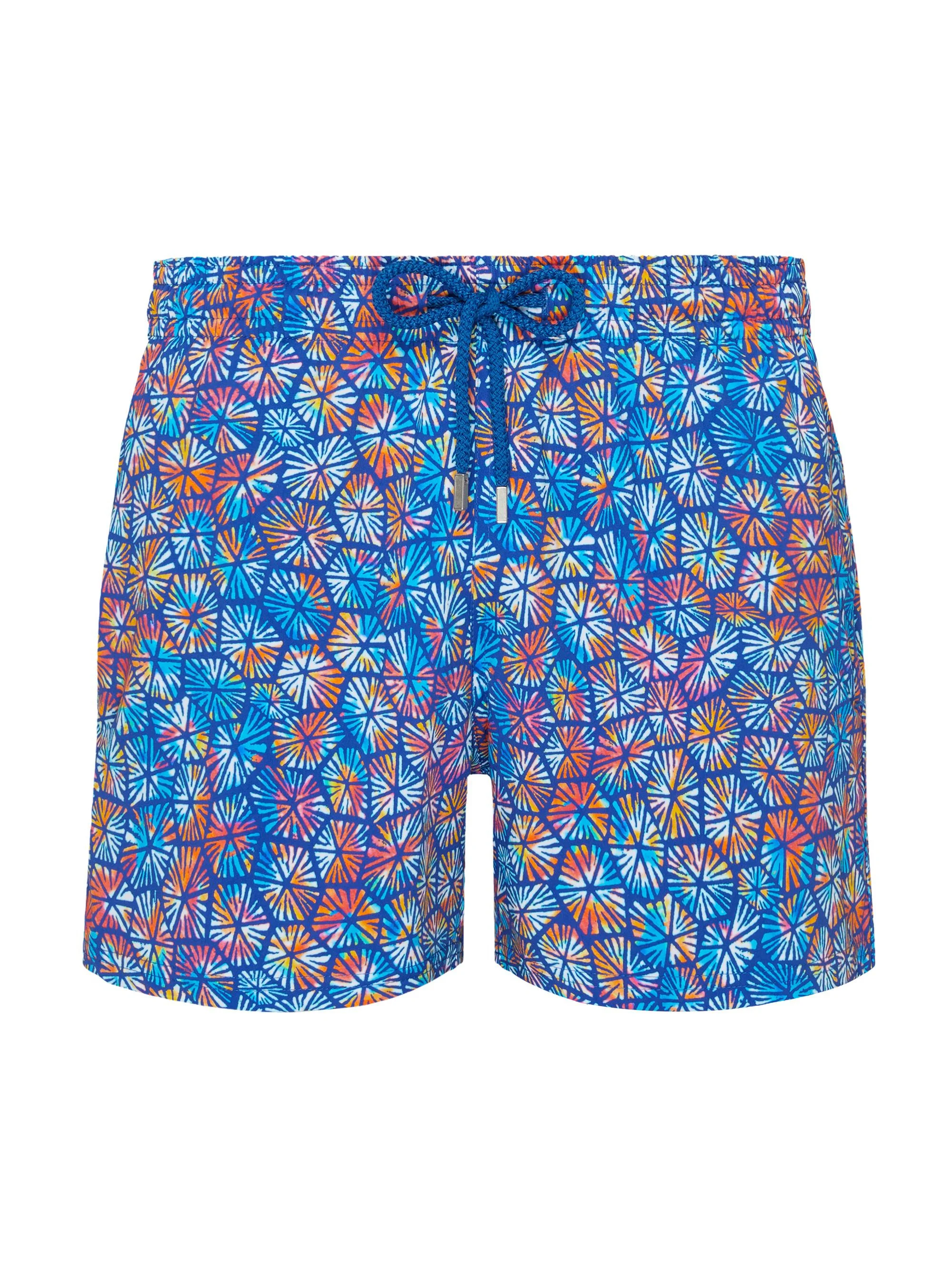 Men's Carapa Abstract Swim Trunks - Blue - 1