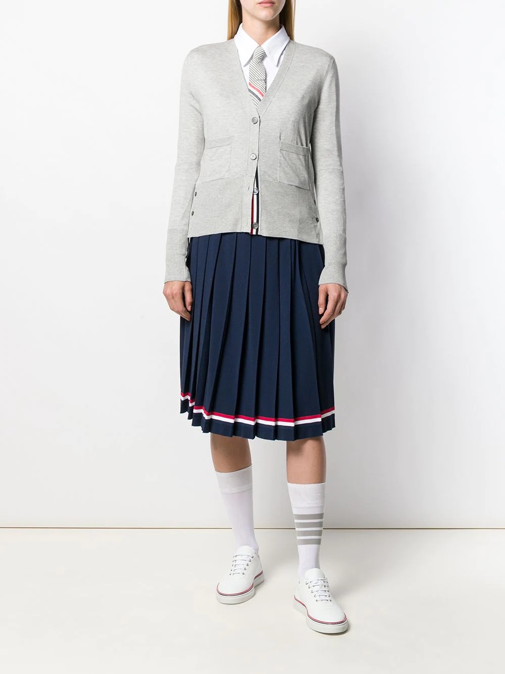 RWB-stripe cardigan - 2