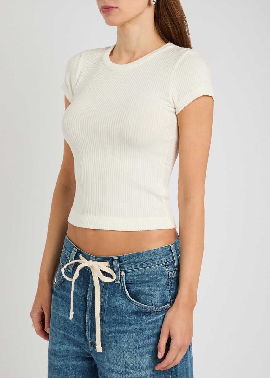 Citizens OF Humanity Nello Ribbed Stretch-knit Cropped T-shirt - 2