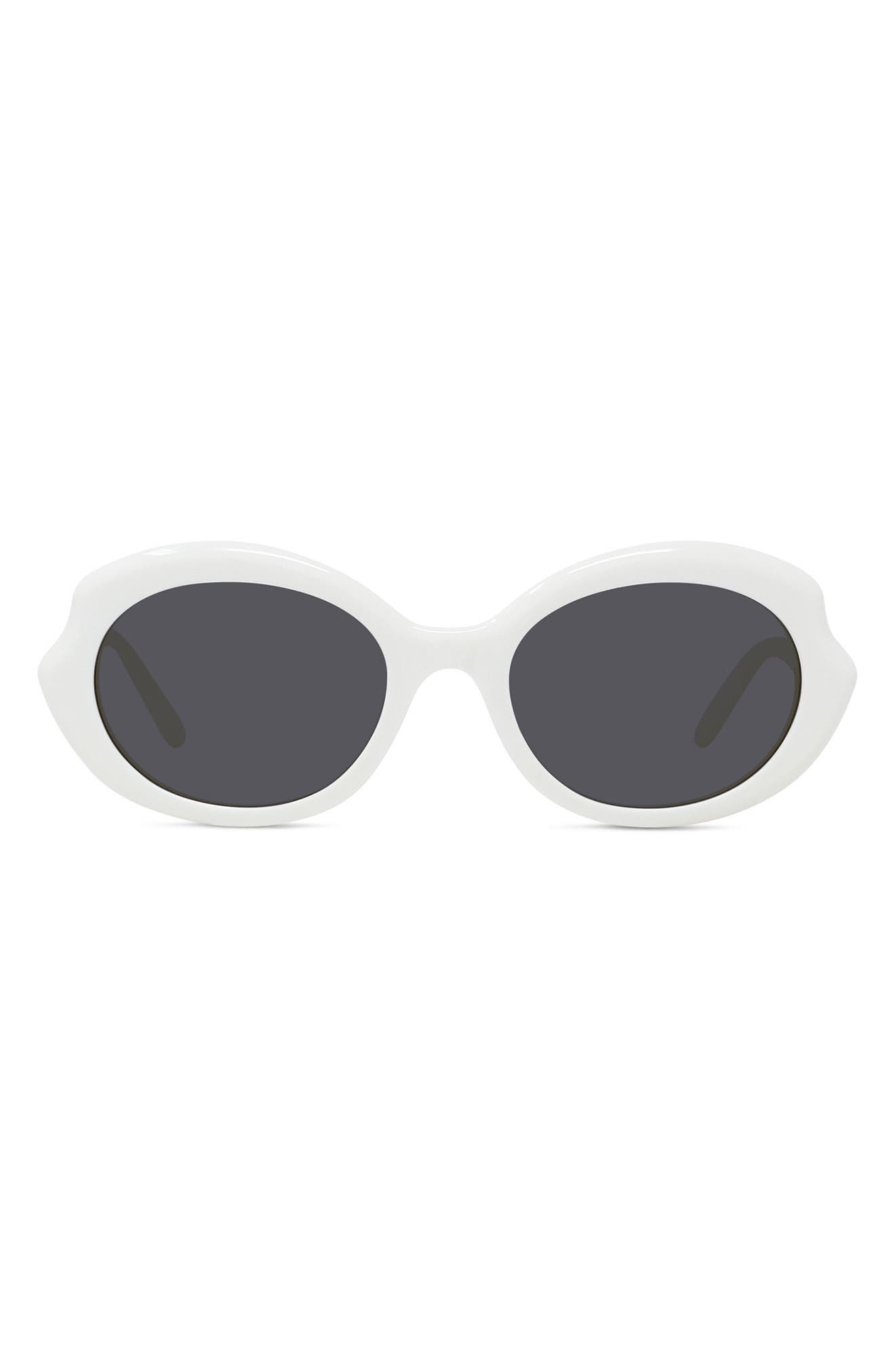 Loewe Thin Mini 54mm Oval Sunglasses in Ivory /Smoke at Nordstrom - 1