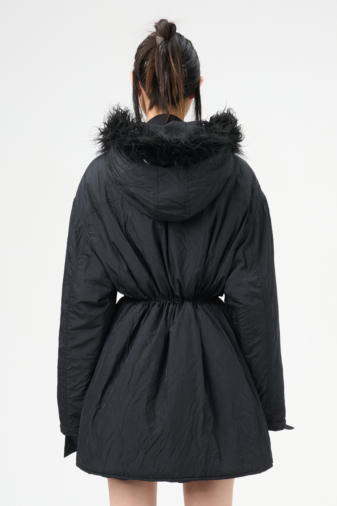 Subtle Parka Shining Black Crinkle Solaro - 6