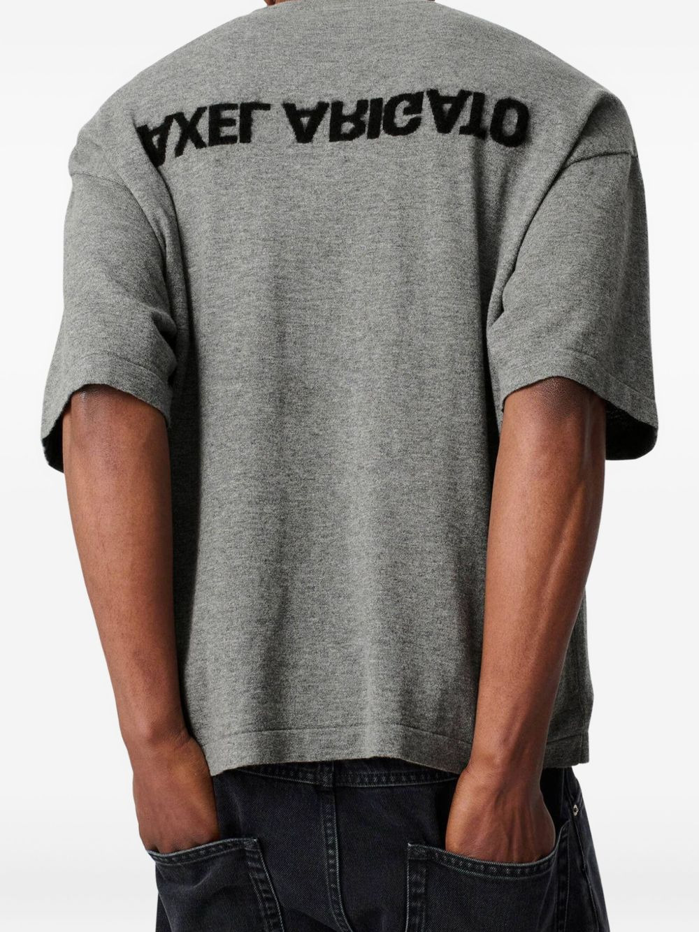 Distort knitted back-logo T-shirt - 4