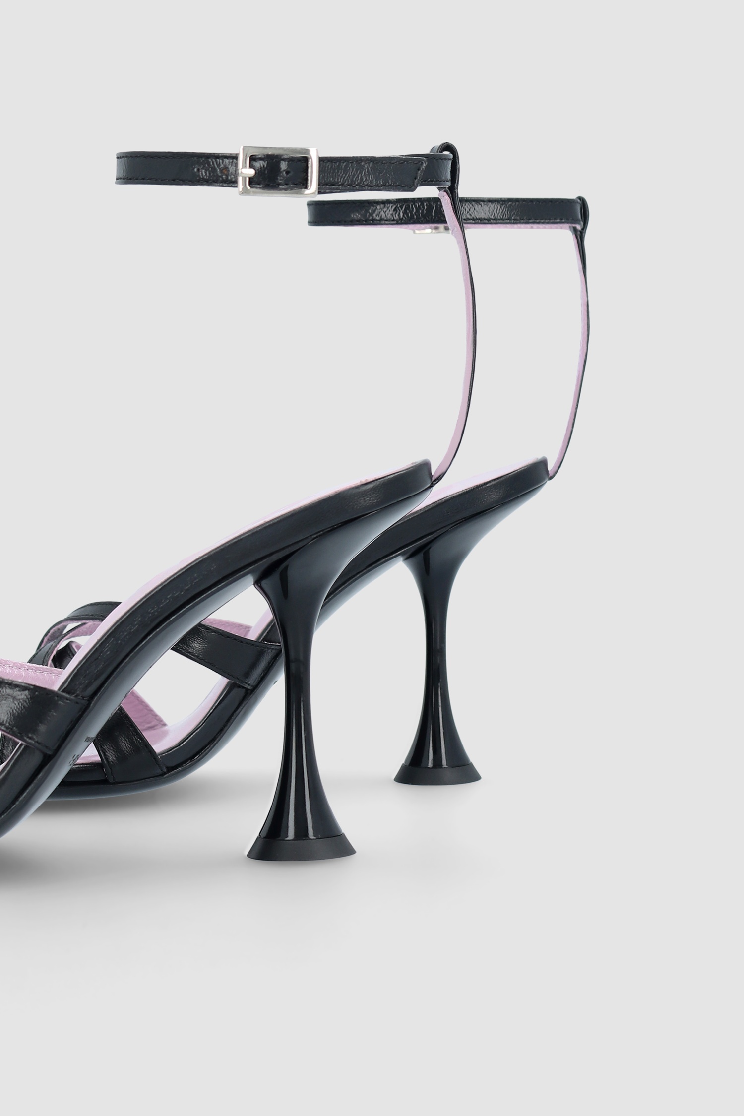 Juliette Black Creased Leather Sandal - 4