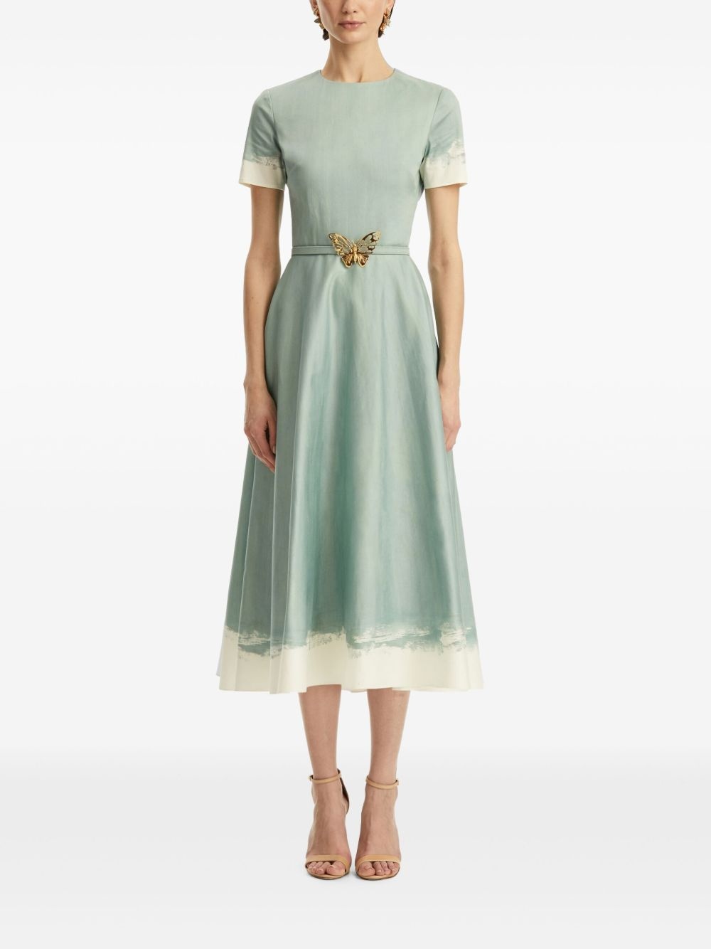 butterfly-belt midi dress - 2