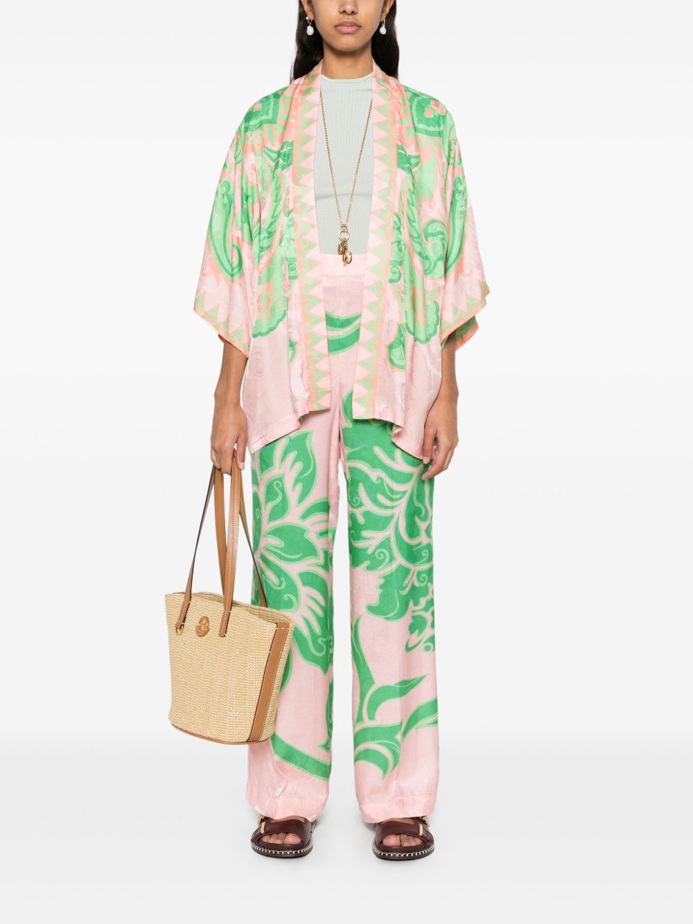 rose-print trousers - 2