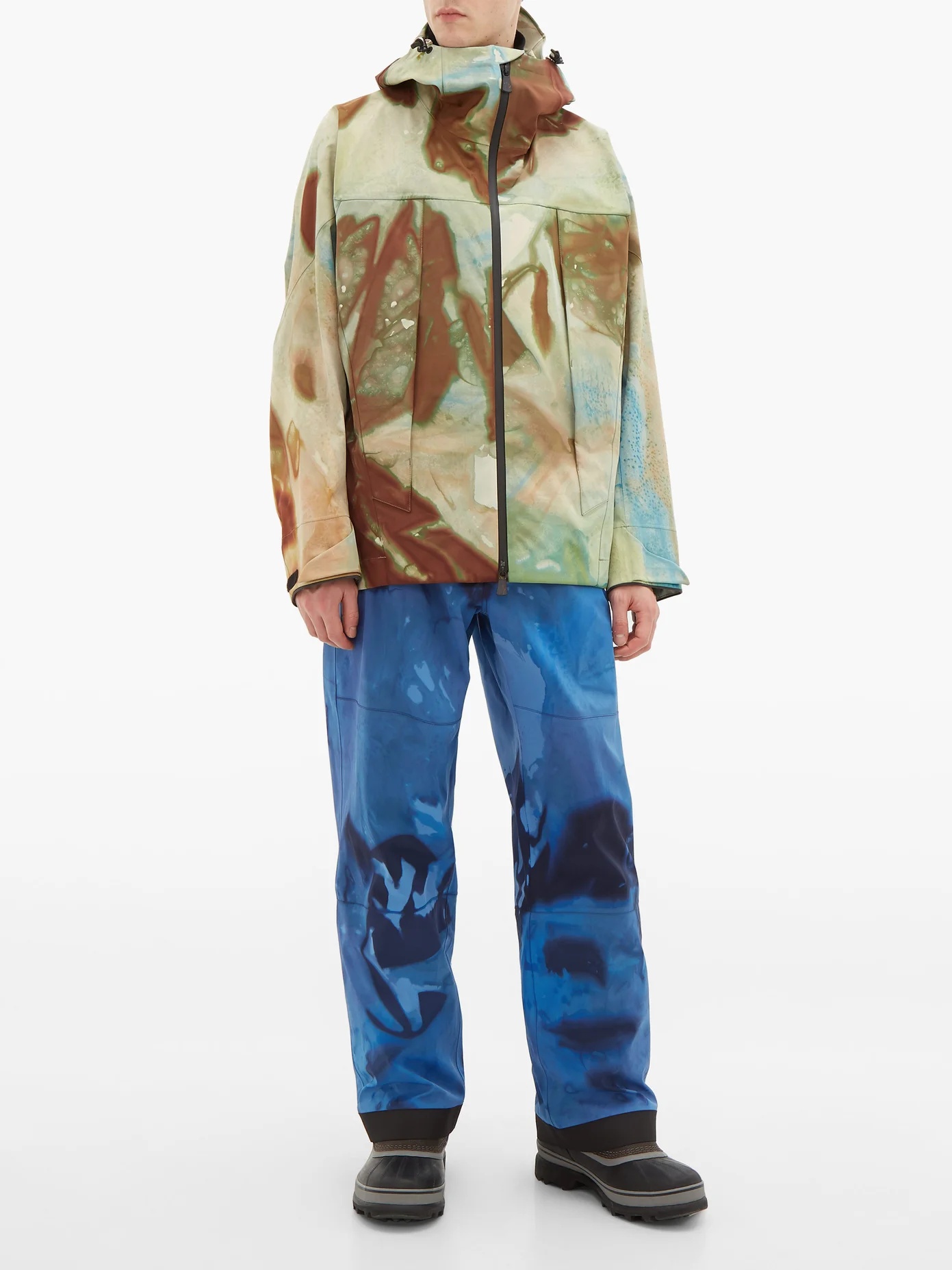 Tie dye-effect technical shell jacket - 6