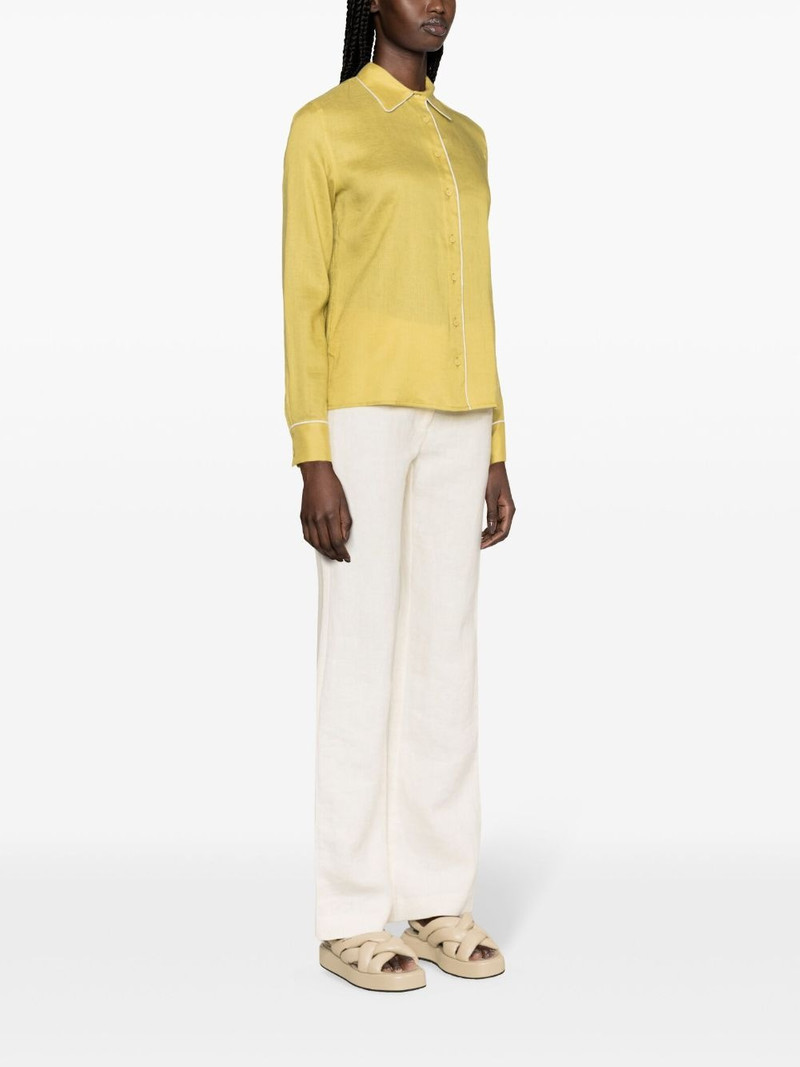 piped-trim linen shirt 3