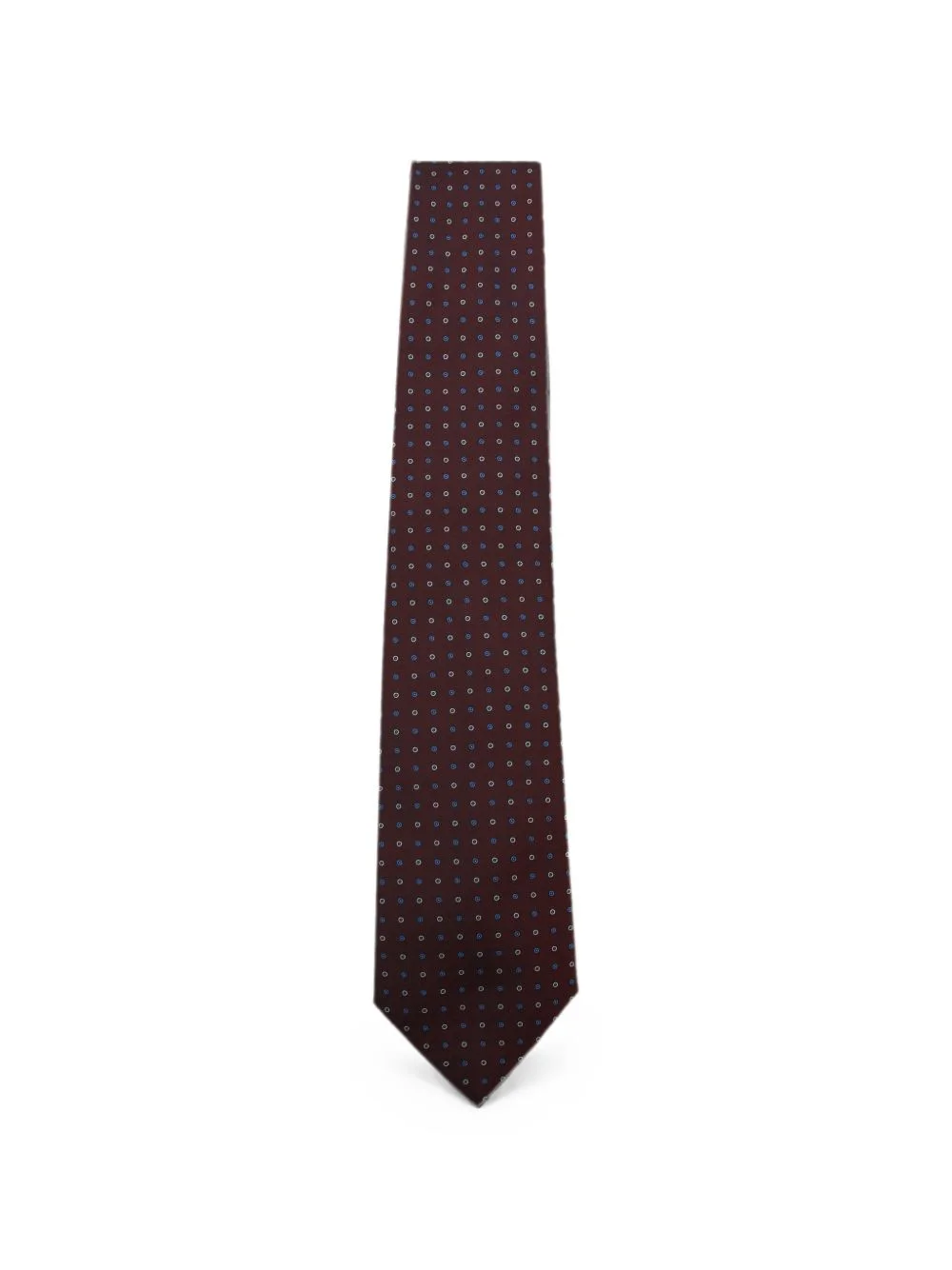 geometric-pattern silk tie - 1