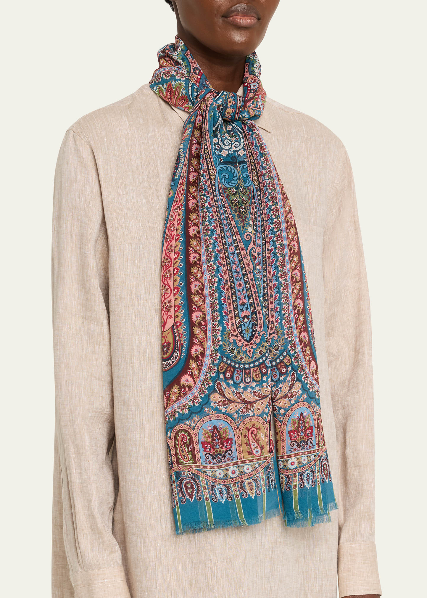 Boheme Paisley Silk Scarf - 3